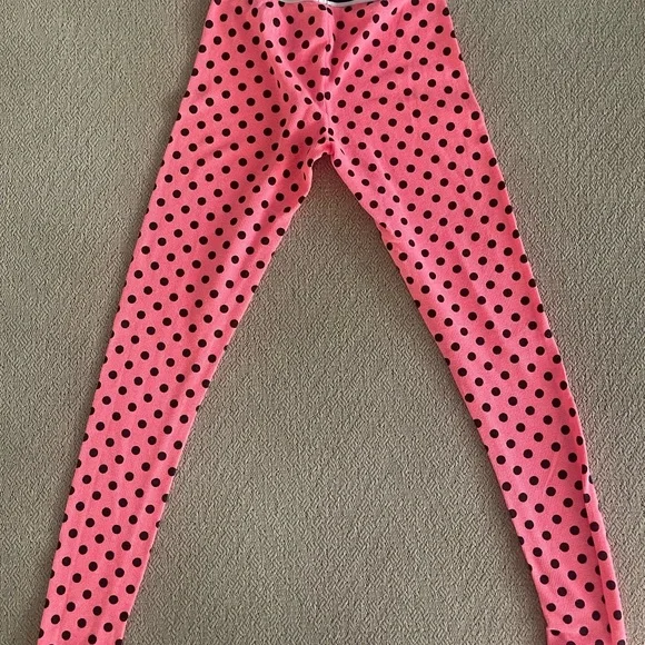 PINK Victoria's Secret Pink and Black Polka Dot Pajama Leggings - Picture 4 of 5